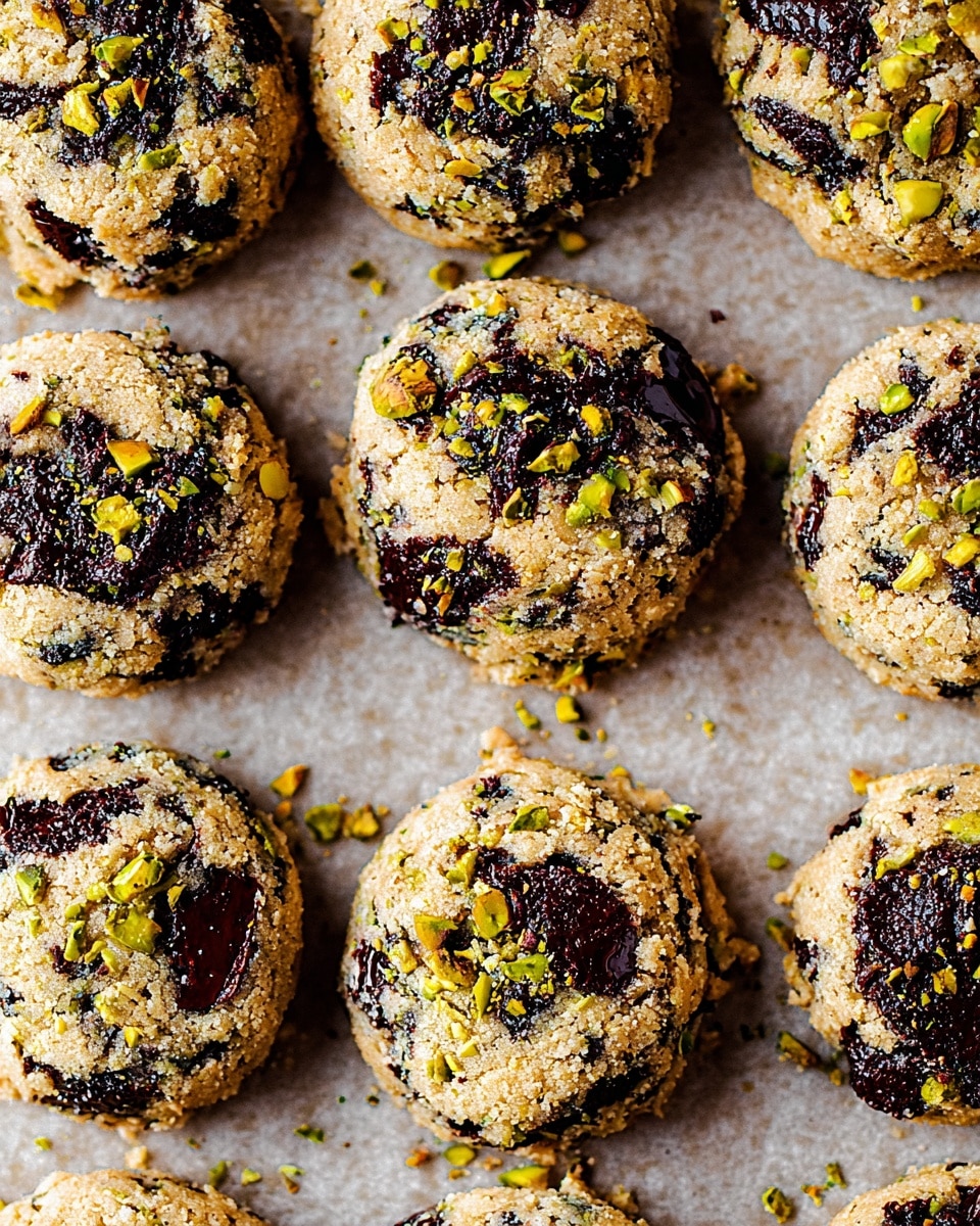 Two preparations of pistachios for cookies: fine crumbs and rough chunks.