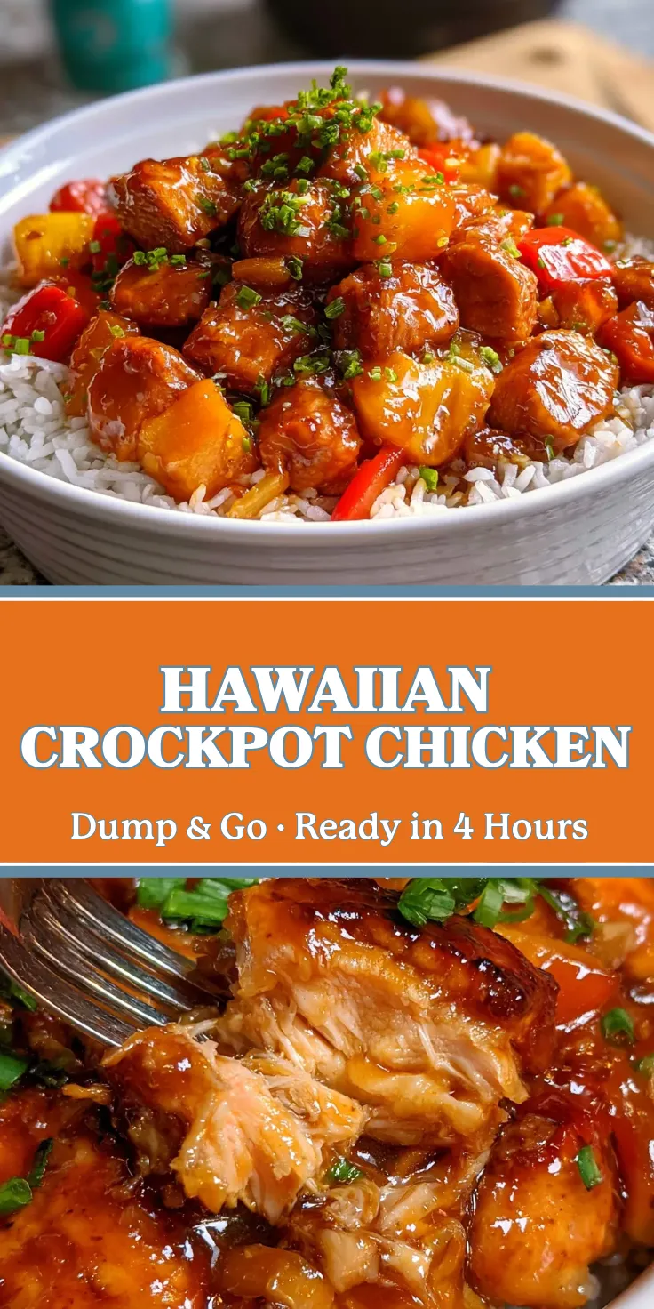 Slow-cooked chicken with colorful peppers, pineapple, and a glossy sauce, served over white rice.