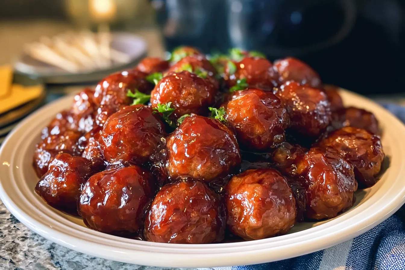 Crockpot Grape Jelly Meatballs