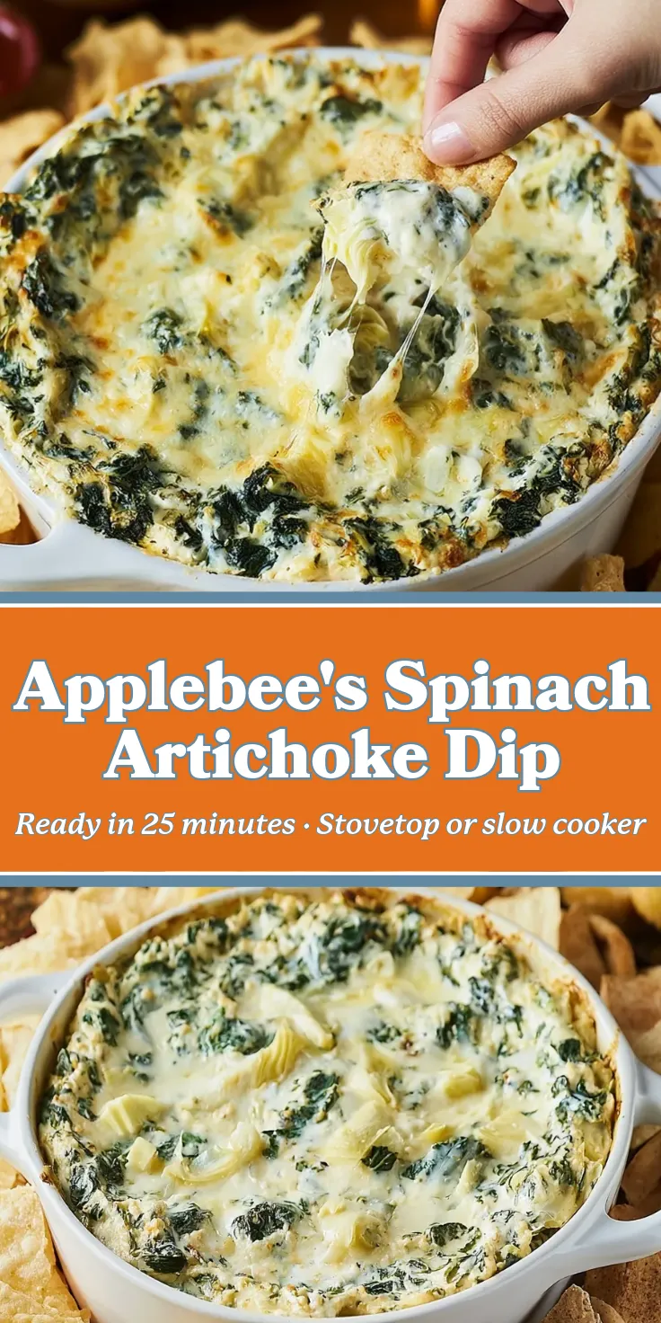 Cheesy spinach and artichoke dip baked until bubbly, served with tortilla chips on the side.
